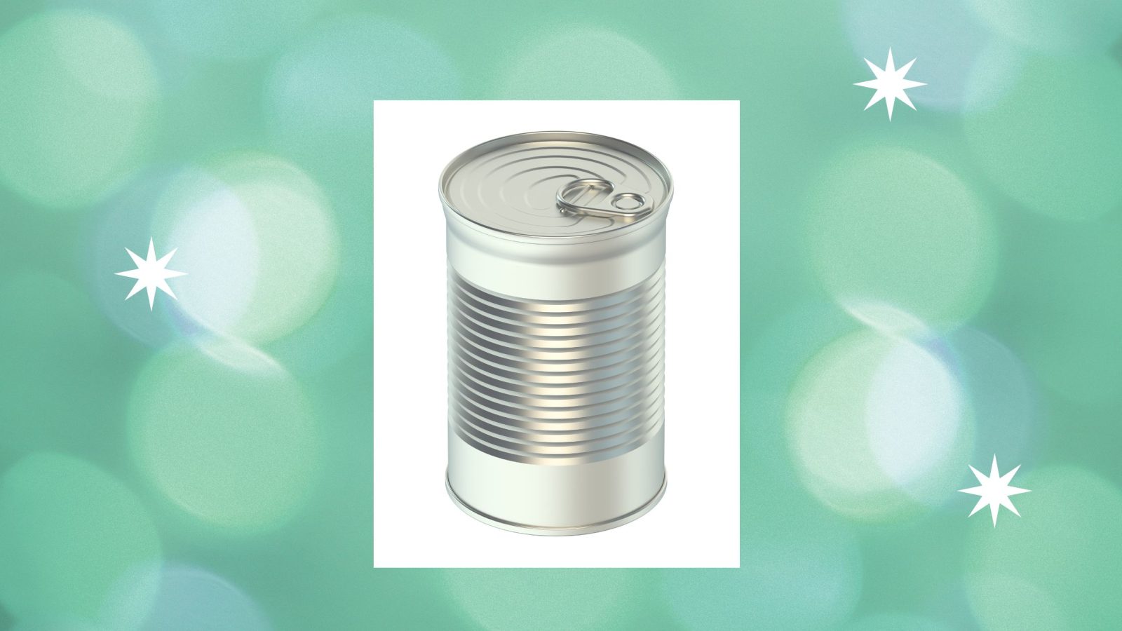 Unlabelled tin - when you're the beans you can't see the label on the tin