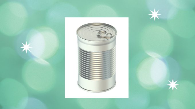 Unlabelled tin - when you're the beans you can't see the label on the tin